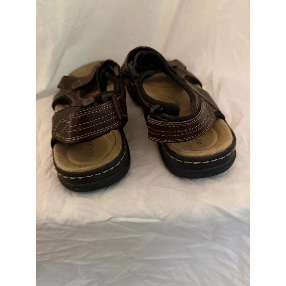 Dockers Mens All Motion Comfort Sandals Brown 3-Strap Fisherman Size 9M